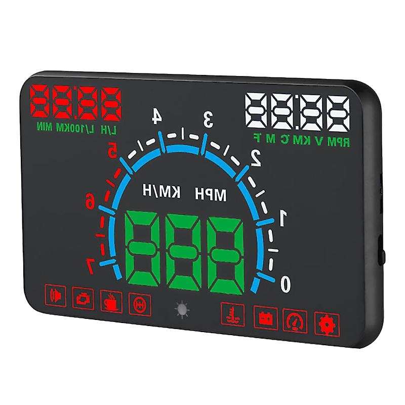 E350 5.8 Inch Car Head Up Display Windscreen Projector OBD2 Car Driving Data Speeding Warning MPH Fu