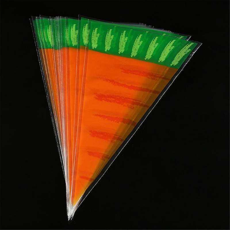 Easter Christmas Carrot Patterned Cone Shaped Treat Bags Triangle Goody Bags