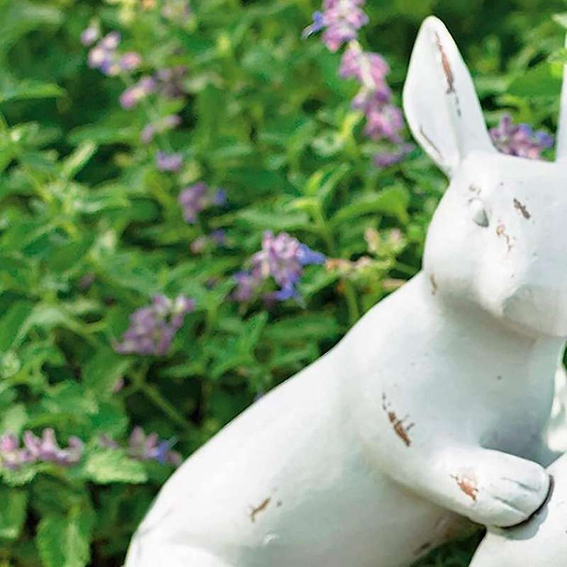 Easter Decorations Hand-painted Easter Eggs Bunny Centerpiece, Tabletop Easter Resin Figurine Decor
