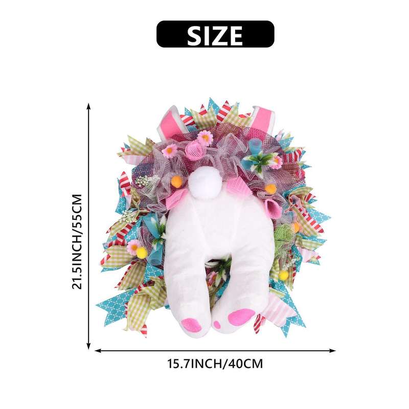 Easter Bunny Door Decor, Easter Bunny Butt Wreath Front Door Decorations Spring Outdoor Indoor Hang