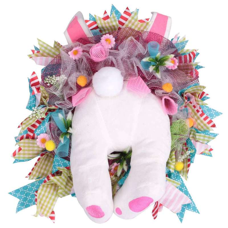Easter Bunny Door Decor, Easter Bunny Butt Wreath Front Door Decorations Spring Outdoor Indoor Hang