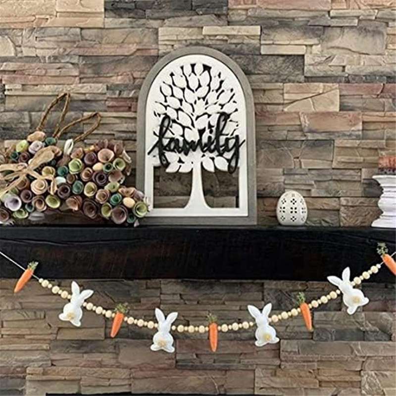 Easter Bunny Carrot Garland, Easter Banner Decoration, Bunny Carrot Spring Garland Decor, Home Firep