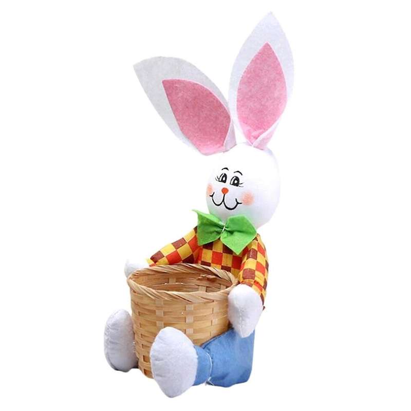 Easter Decorations,Cute Bunny Easter Basket Eggs Candy Gifts Storage Rabbit Bag Party Decoration