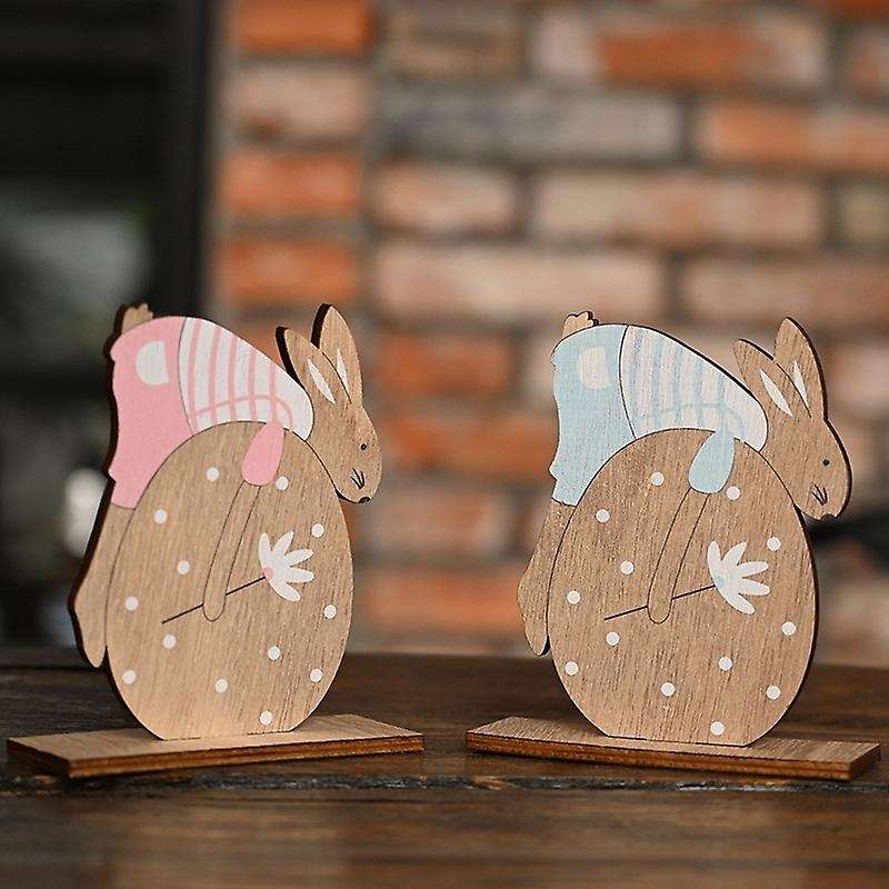Easter Rabbit Wooden Ornaments Happy Easter Decor for Home Easter Eggs Party Decor Pendants Easter