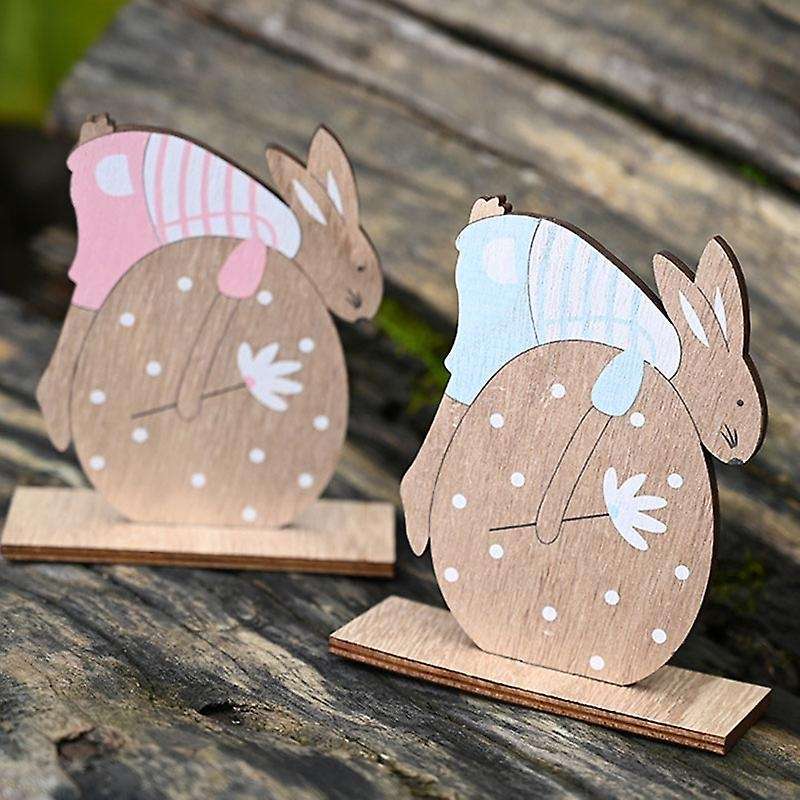 Easter Rabbit Wooden Ornaments Happy Easter Decor for Home Easter Eggs Party Decor Pendants Easter