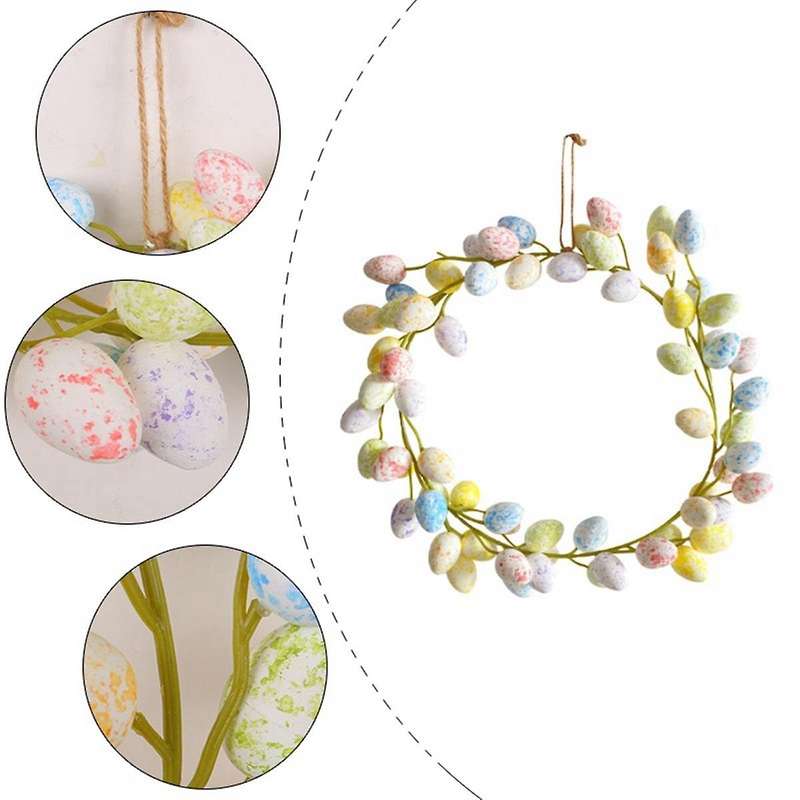 Easter Wreaths for Front Door Easter Eggs Wreath Front Door Hanging Garlands Artificial Flower Wreat