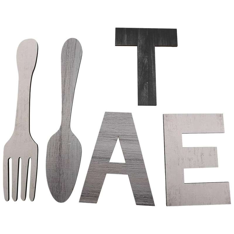 Eat Sign, Fork and Spoon Wall Decor, Rustic Wood Eat Decoration,decoration Hang Wood Letters for W