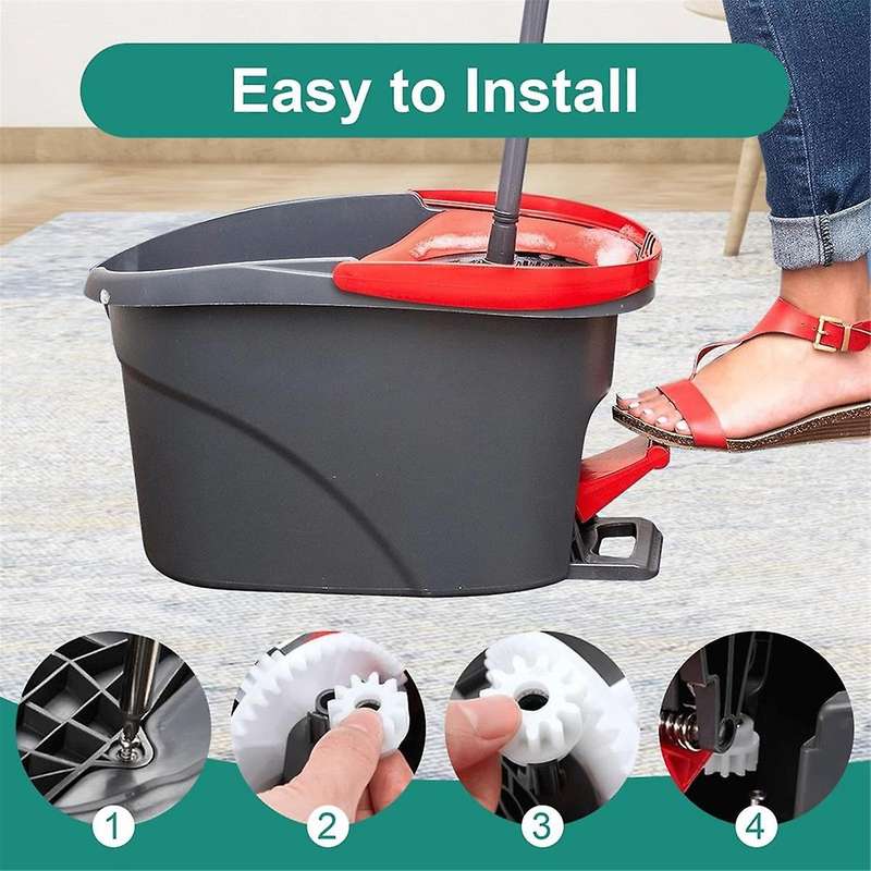 Easy Mop Pedal Broom Spin Replacement 1-Way Clutch Bearing Bucket Gear Sprockets Repair for /Vilida