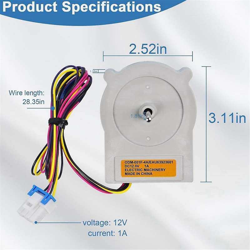 EAU63923601 -001F-4A Refrigerator Condenser Fan Motor Double Door Fan DC Motor for Refrigerator