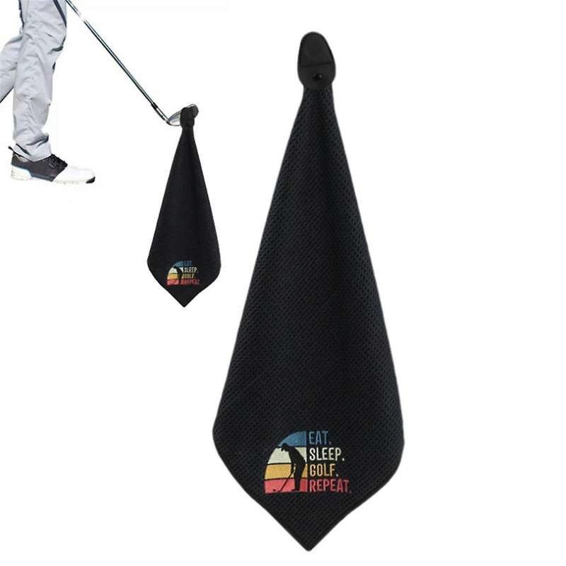 Eat Sleep Golf Repeat Golf Towel with Magnetic Clip Retired Gifts for Coworker