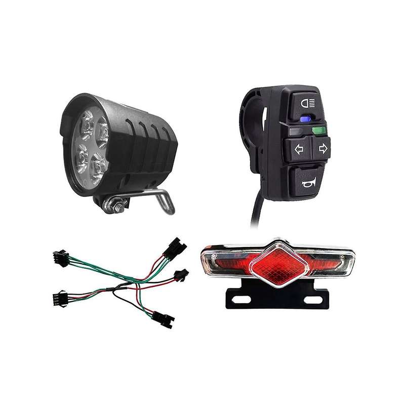 Ebike Headlight Taillight Dk336 Set Front/rear Light Electric Bike Led Lights Set for 36v 48v 52v 60