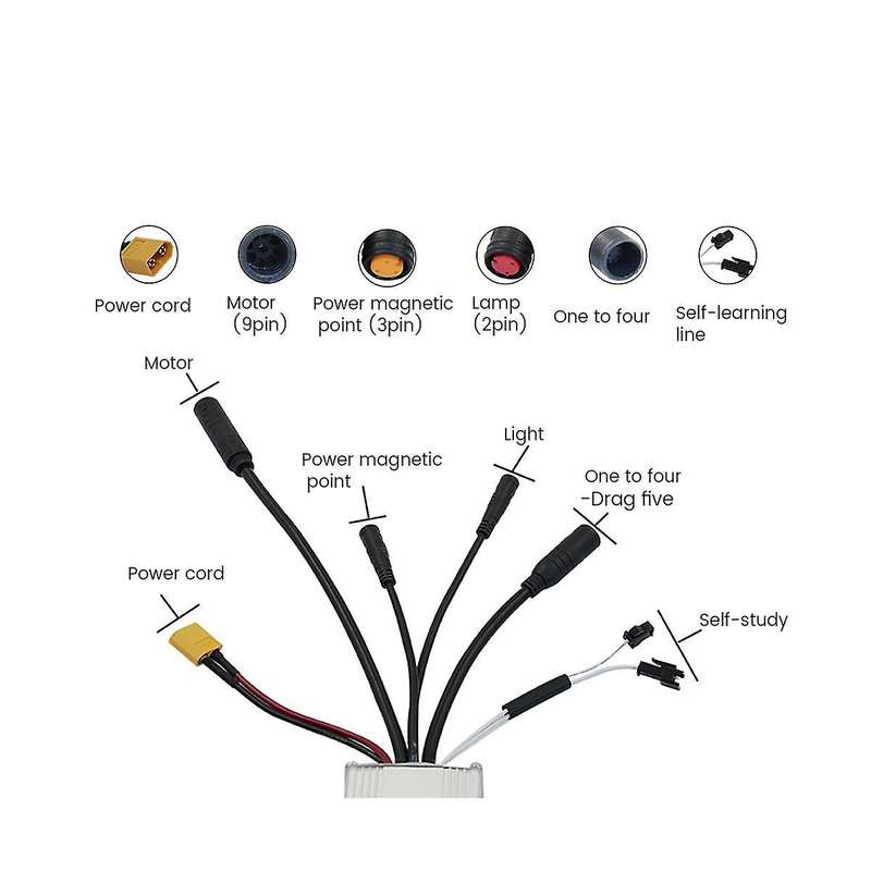Ebike Controller 24v36v48v-17a Ebike Kit Electric Bicycle Scooter Sine Wave Three-mode Electric Bik