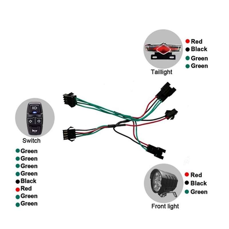 E-Bike Headlight with Horn Turn Signal Rear Light Switch DK336 for Electric Bike and Scooter Lamp M
