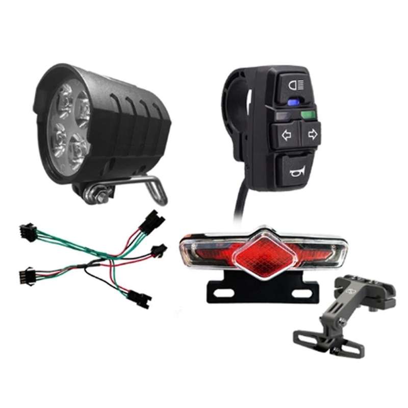 E-Bike Headlight with Horn Turn Signal Rear Light Switch DK336 for Electric Bike and Scooter Lamp M