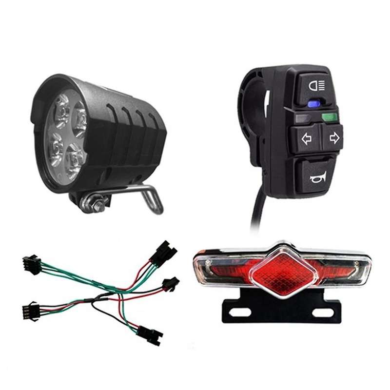 E-Bike Headlight with Horn Turn Signal Rear Light Switch DK336 for Electric Bike and Scooter Lamp M