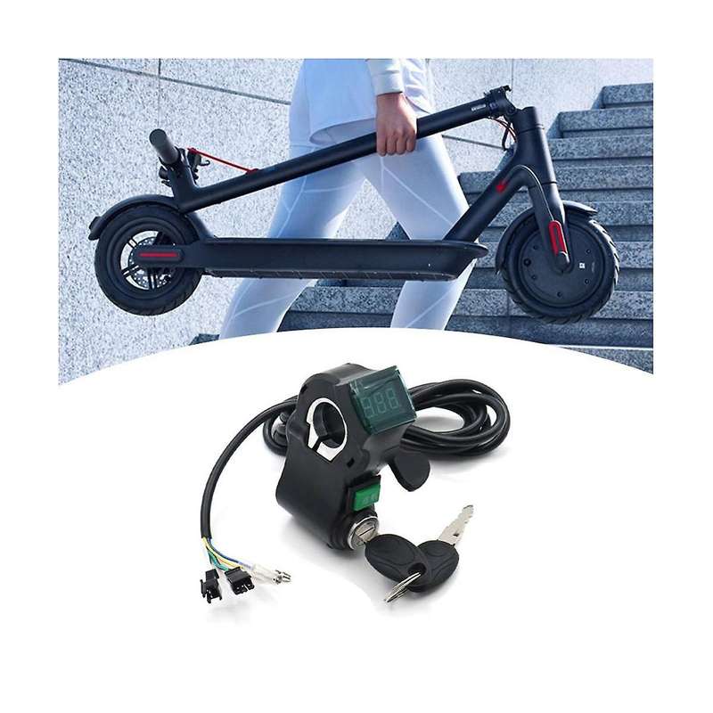E-bike Ignition Lock Key Thumb Throttle Voltmeter Digital Voltage Display for Universal