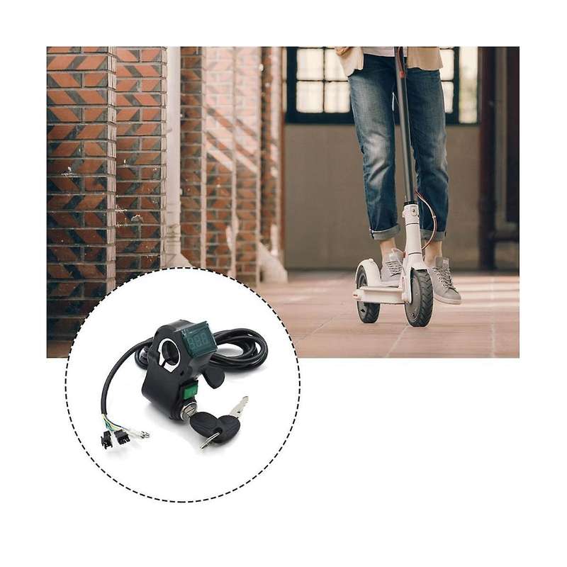 E-bike Ignition Lock Key Thumb Throttle Voltmeter Digital Voltage Display for Universal