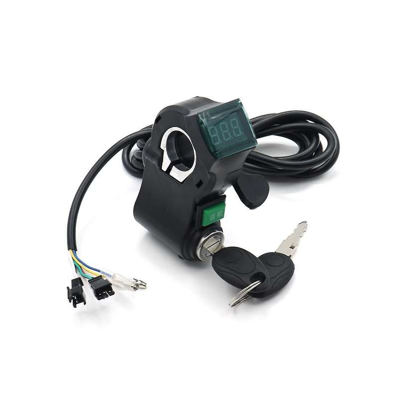 E-bike Ignition Lock Key Thumb Throttle Voltmeter Digital Voltage Display for Universal