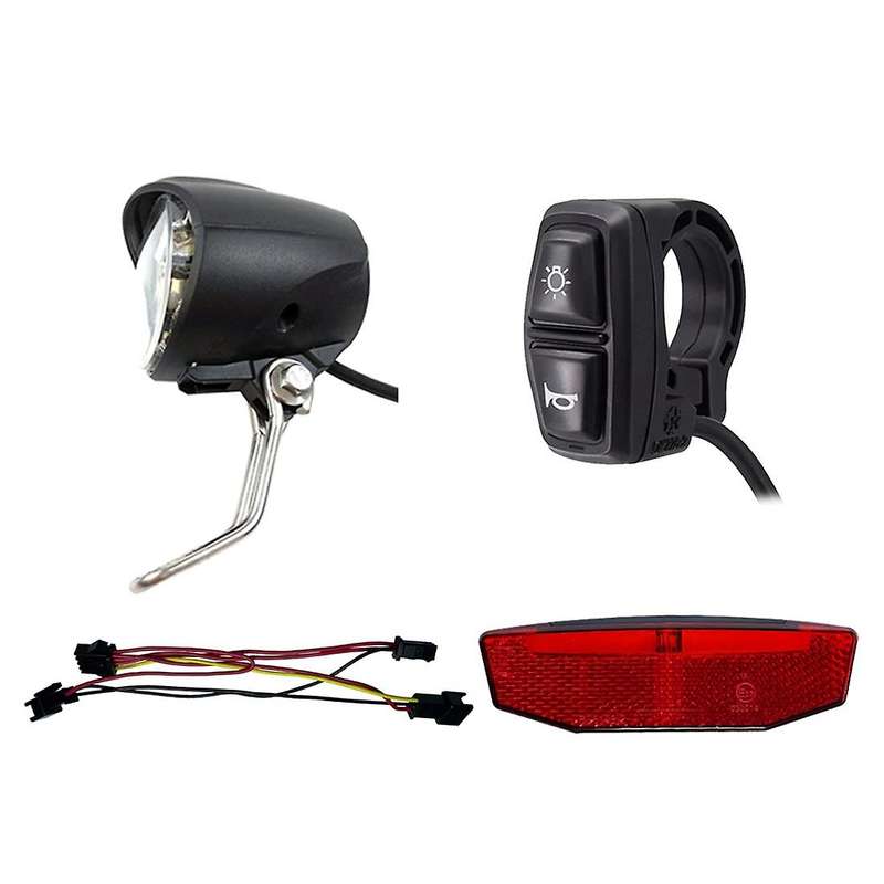 Ebike Light Set Include Ebike Headlight Electric Bike Tail Lamp DC 12V 24V 36V 48V 52V 72V LED Elect
