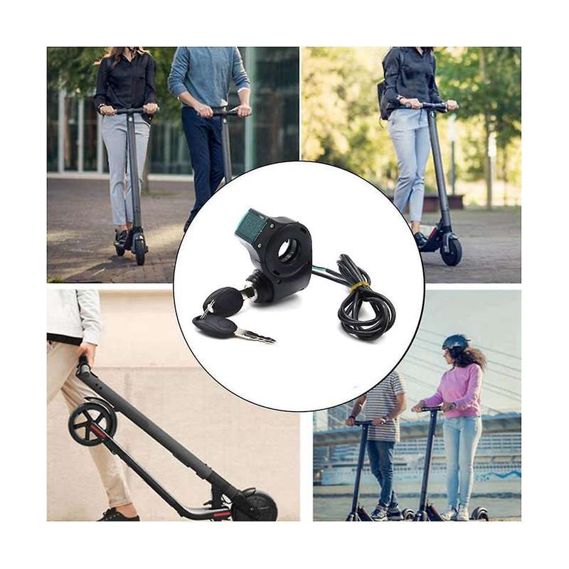 E-bike Ignition Lock Key Thumb Throttle Voltmeter Digital Voltage Display Switch for Universal