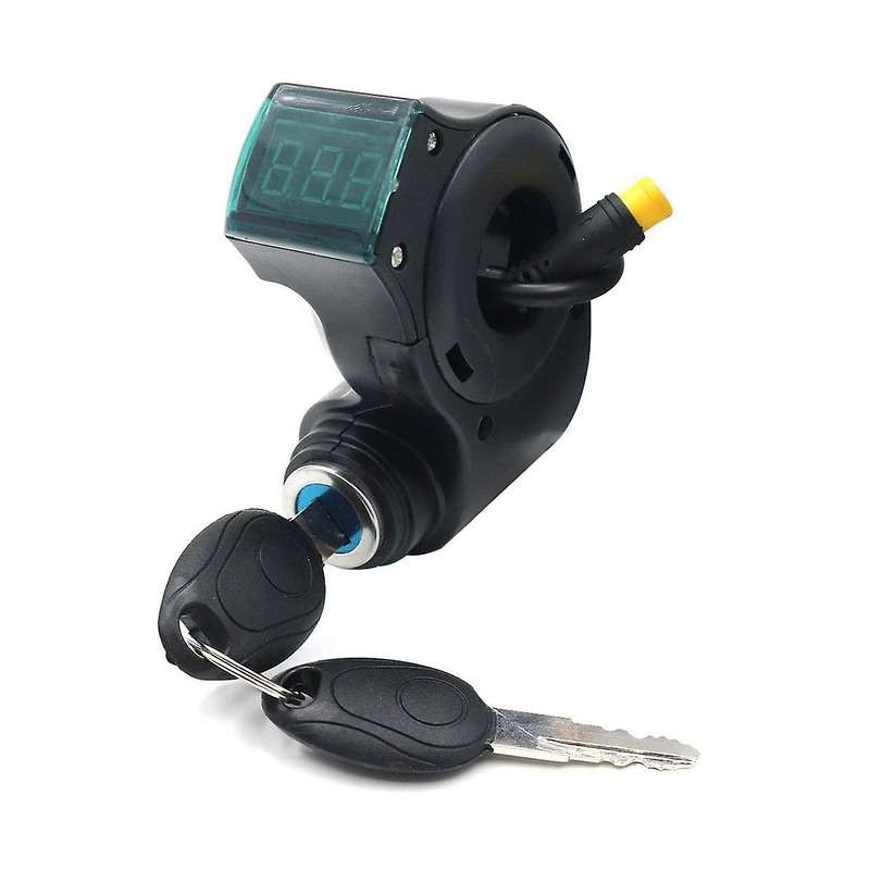 E-bike Lgnition Lock Key Thumb Throttle Voltmeter Digital Voltage Display Switch 3pin for Universal