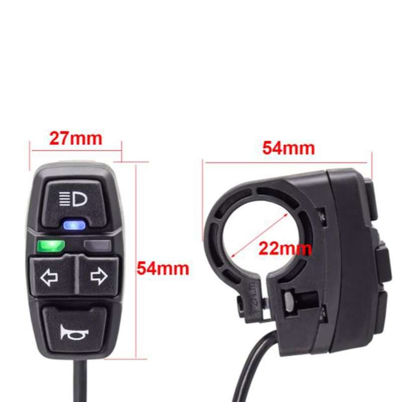 Ebike Light Switch+horn and Turning Light Switch Electric Bicycle Intelligent Mountain Bike Diy Acc