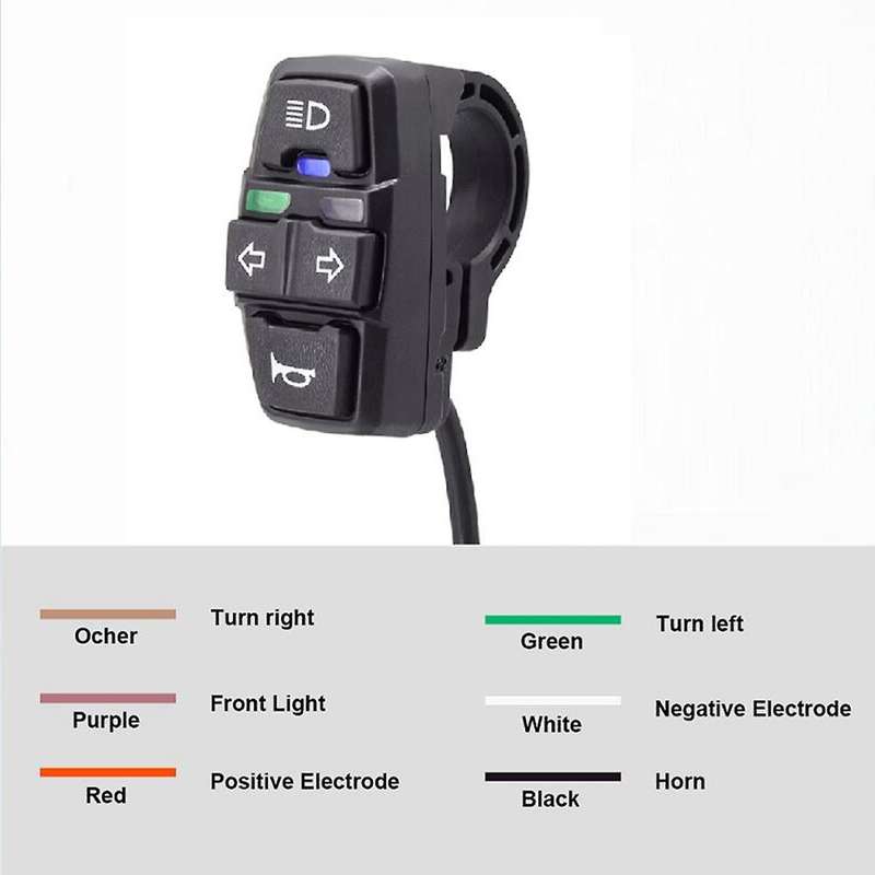 Ebike Light Switch+horn and Turning Light Switch Electric Bicycle Intelligent Mountain Bike Diy Acc