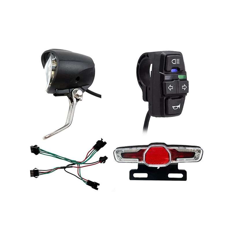 E-bike Switch Dk336 with Front Light Taillight S M Plug Warning Light Turn Signal and Horn Ebike Ac