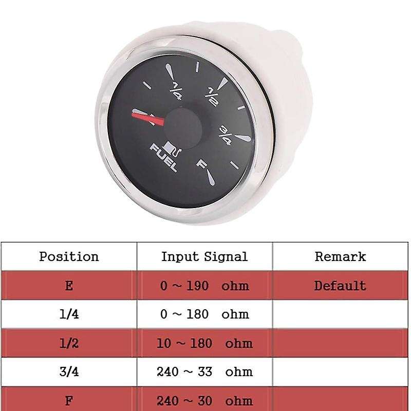 ECH 52Mm Motorcycle Fuel Level Gauge Car Fuel Meter E-F Range for Auto Boat Automobile Yacht with 7