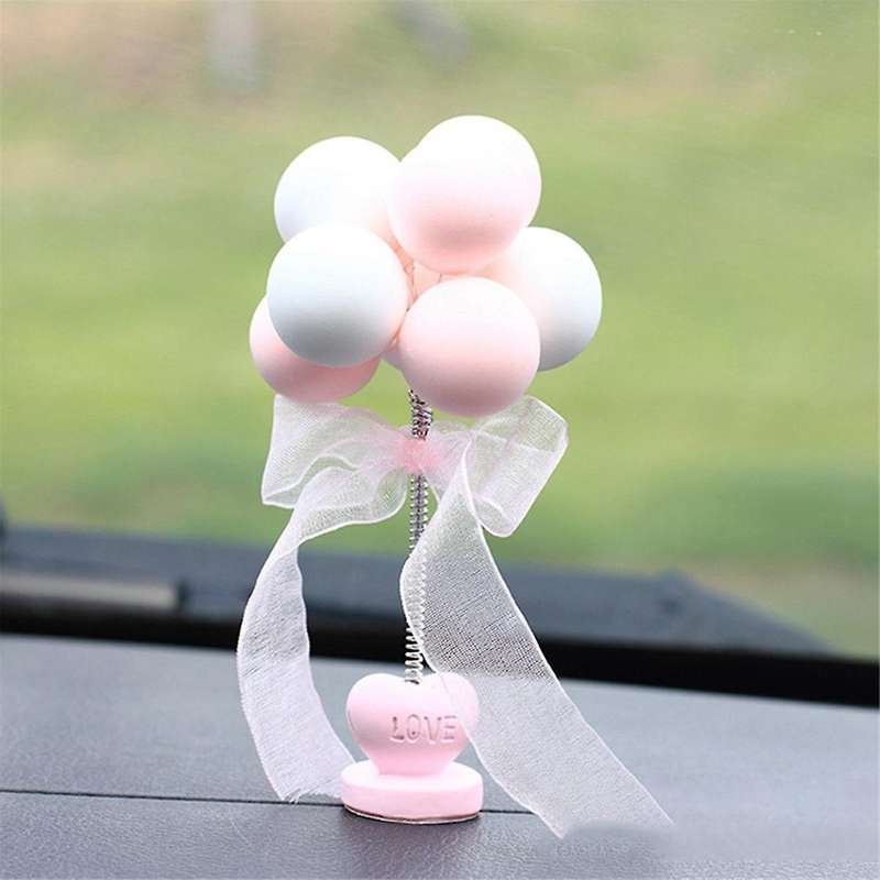 E-Dashboard Ornament, Balloon Bobblehead Car Dash Decor Car Interior Shaking Head Ornaments for Desk