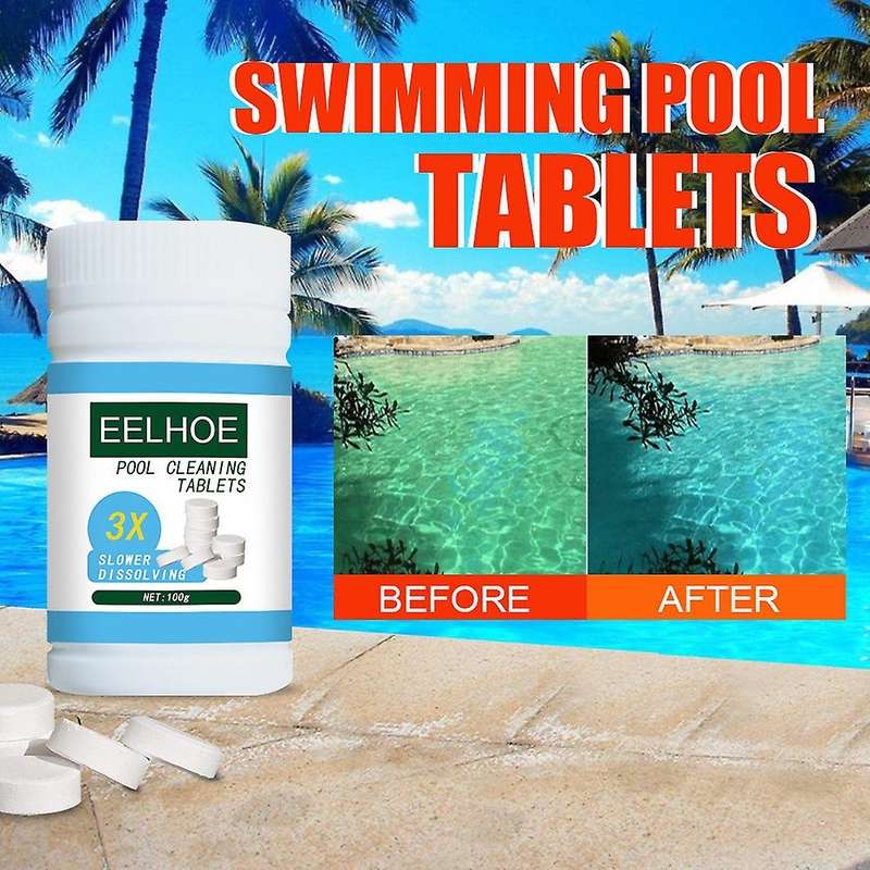Eelhoe Swimming Pool Disinfection Tablets for Hot Tub Spa Swimming Pool Water Cleaning Disinfection