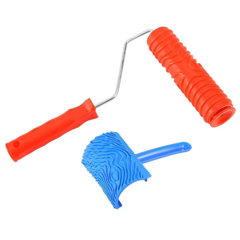 Eg300T 7 Inch Rubber Roller+Ms16 Imitation Realistic Wood Grain Tool