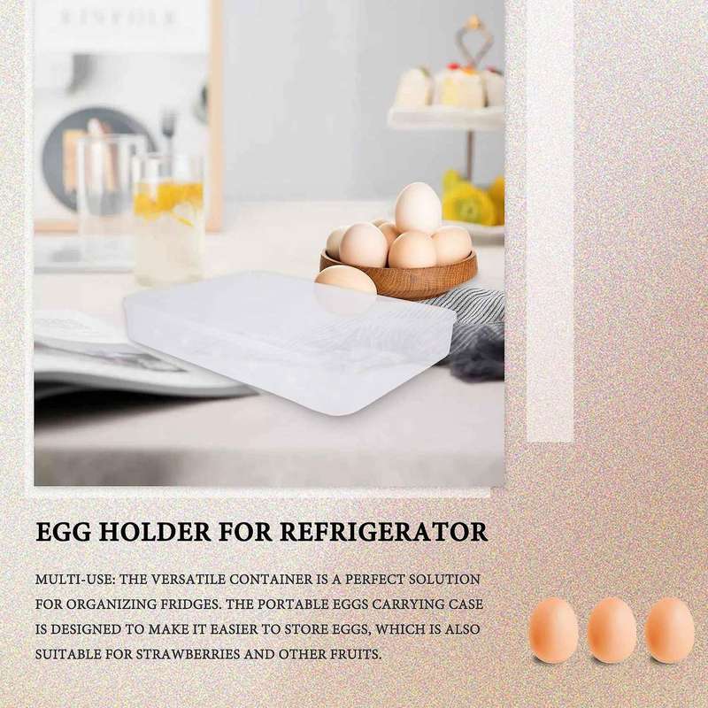 Egg Holder Compatible Refrigerator, Deviled Egg Tray Carrier with Lid Fridge Egg Storage Stackable P