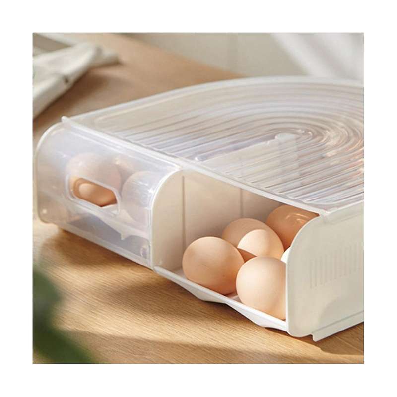 Egg Holder for Refrigerator, U-shaped Egg Drawer Refrigerator, Stackable Egg Storage Container For