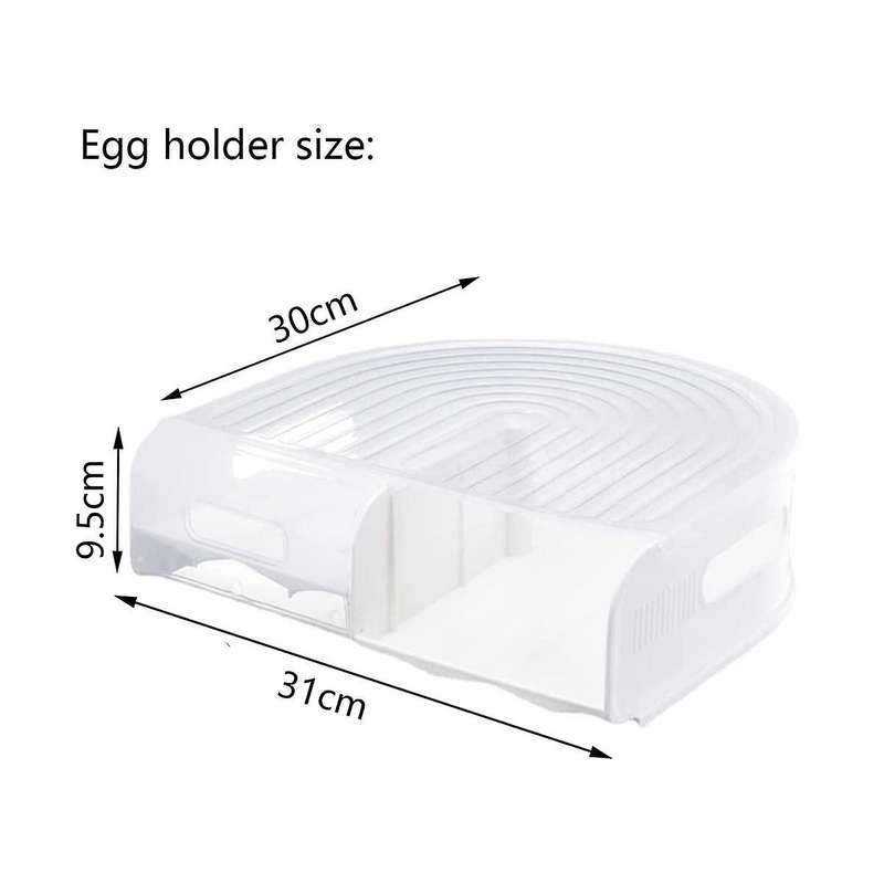 Egg Holder for Refrigerator, U-shaped Egg Drawer Refrigerator, Stackable Egg Storage Container For