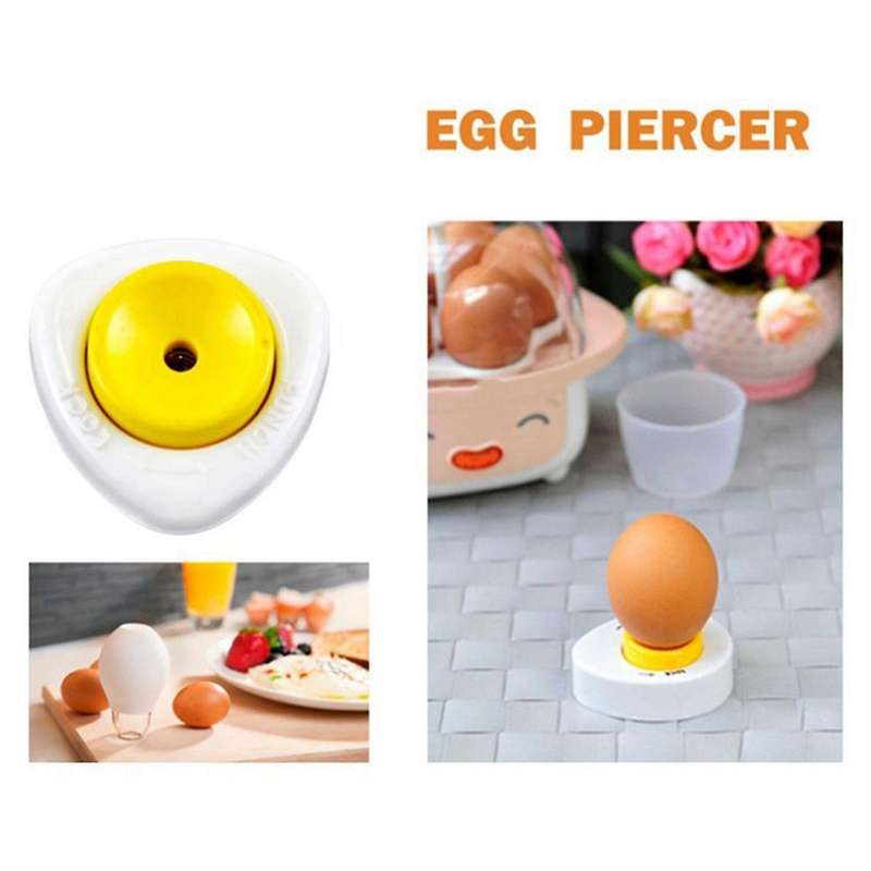 Egg Piercer Device with Safety Lock Design for Perfect Easy-To-Peel Hard Egg Egg Piercer