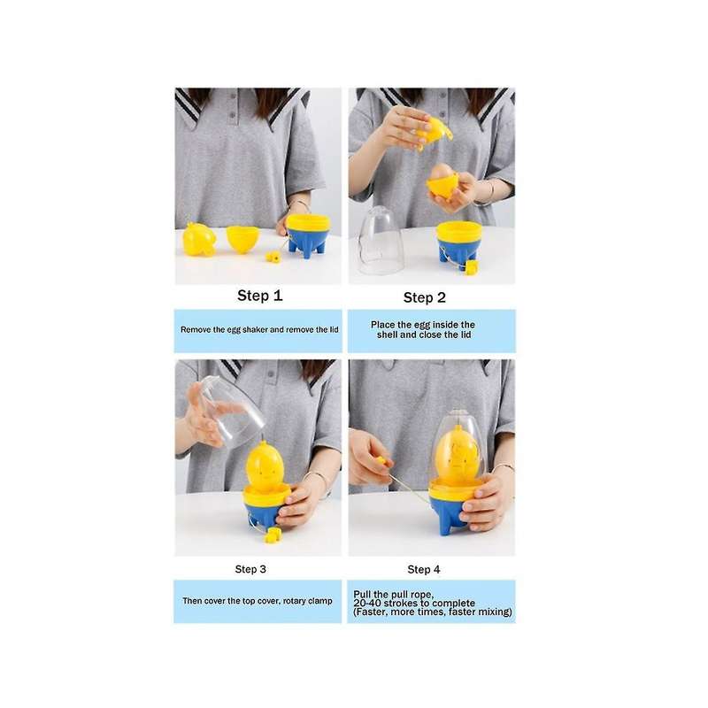 Egg Yolk Shaker -mixing Whisk Eggs Spin Mixer Stiring Maker Puller Manual Egg Shake Tool Kitchen Co