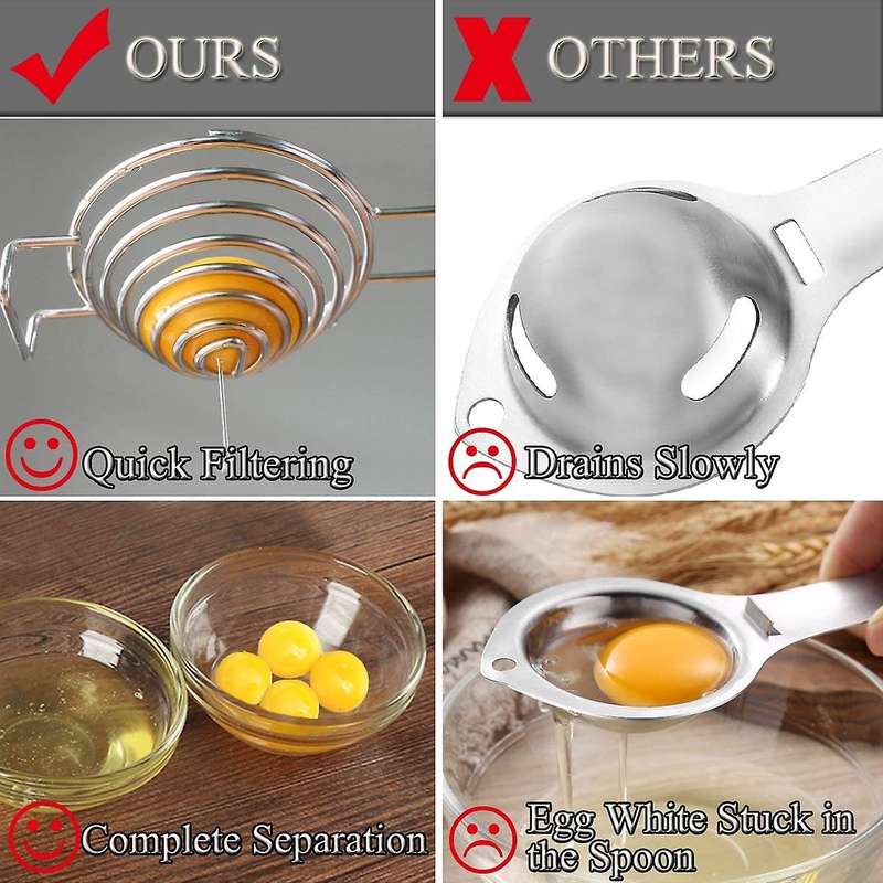 Egg Separator,yolk White Separator Tool,egg Yolk Separator Kitchen Tool White Yolk Filter Eggs Siev