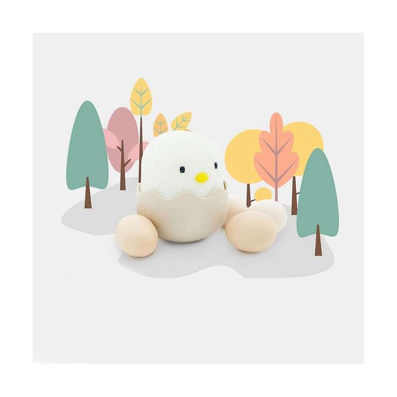 Eggshell Chicken Night Light Bedroom Charging Pat Silicone Lamp Cartoon Chicken Bedside Sleeping Em