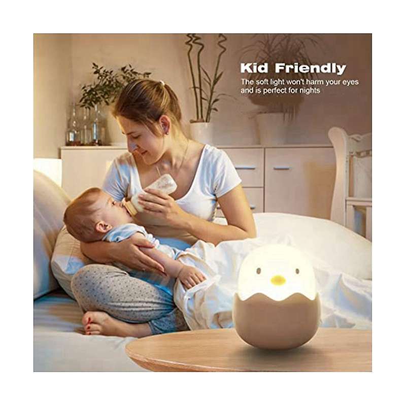Eggshell Chicken Night Light Bedroom Charging Pat Silicone Lamp Cartoon Chicken Bedside Sleeping Em