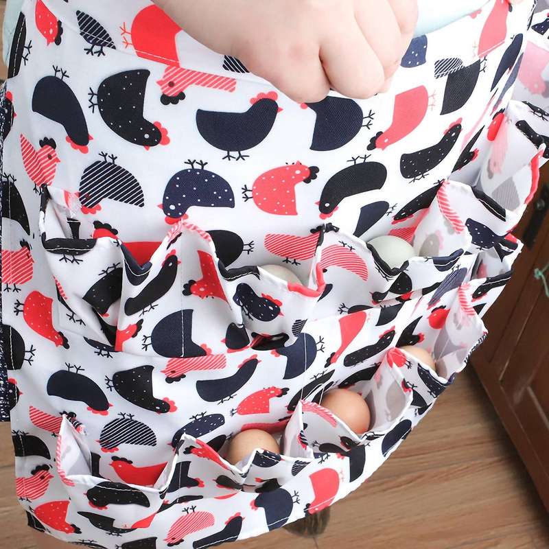 Eggs Collecting Apron with 18 Pockets Duck Goose Eggs Gathering Holding Apron Housewife Farmhouse K