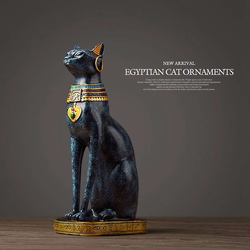 Egyptian Cat Resin Craft Decor Modern Goddess God Pharaoh Figurine Statue for Table Ornaments Gift