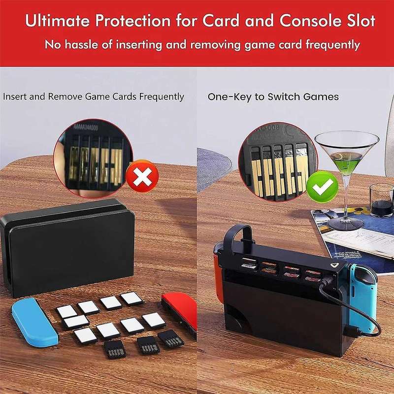 Eight in One Docking Station for Switch Console - Multifunction Cassette Port Replica