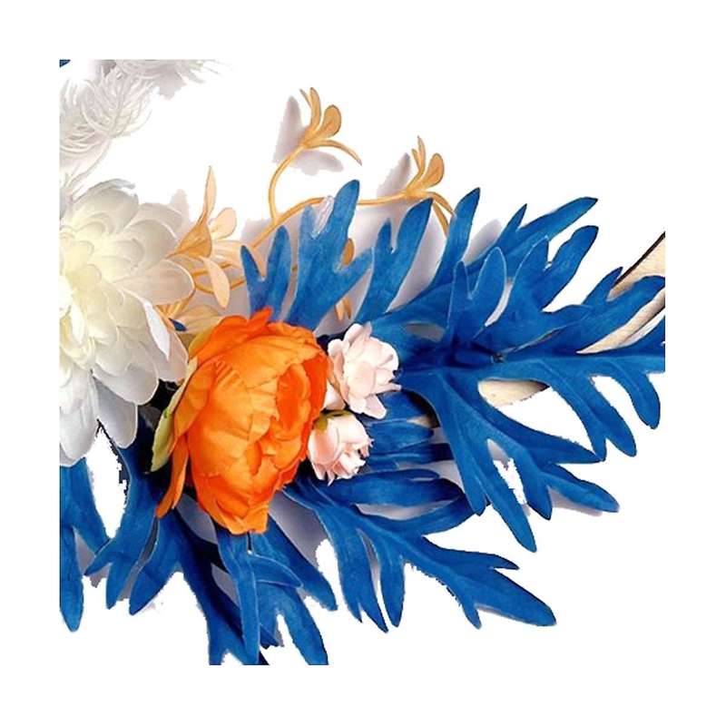 Eid Ramadan Kareem Wreaths for Front Door, 10 Inches Artificial Small White Flowers Spring Hanging