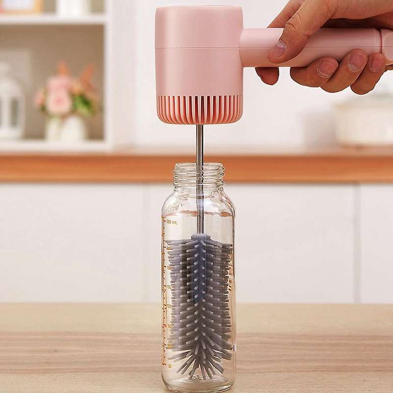 Electric ,Electric Bottle Cleaner Brush,Spiral Brush,for Water Glass,Wine Glass,Pitcher,Cups, Green