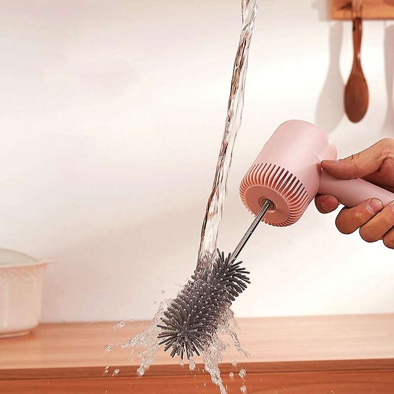 Electric ,Electric Bottle Cleaner Brush,Spiral Brush,for Water Glass,Wine Glass,Pitcher,Cups, Green