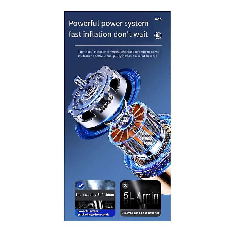 Electric Air Compressor Quick Inflating 12V Handheld Air Pump High Precision Motorcycle Tyre Inflato