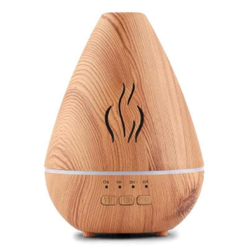 Electric Air Humidifier, Wood Grain Aroma Diffuser, Mini Sprayer with USB, LED Light