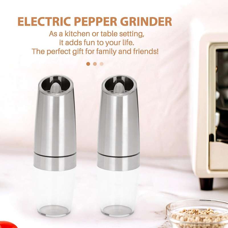Electric Automatic Pepper and Salt Grinder Led Light Peper Spice Grain Mills Porcelain Grinding Cor