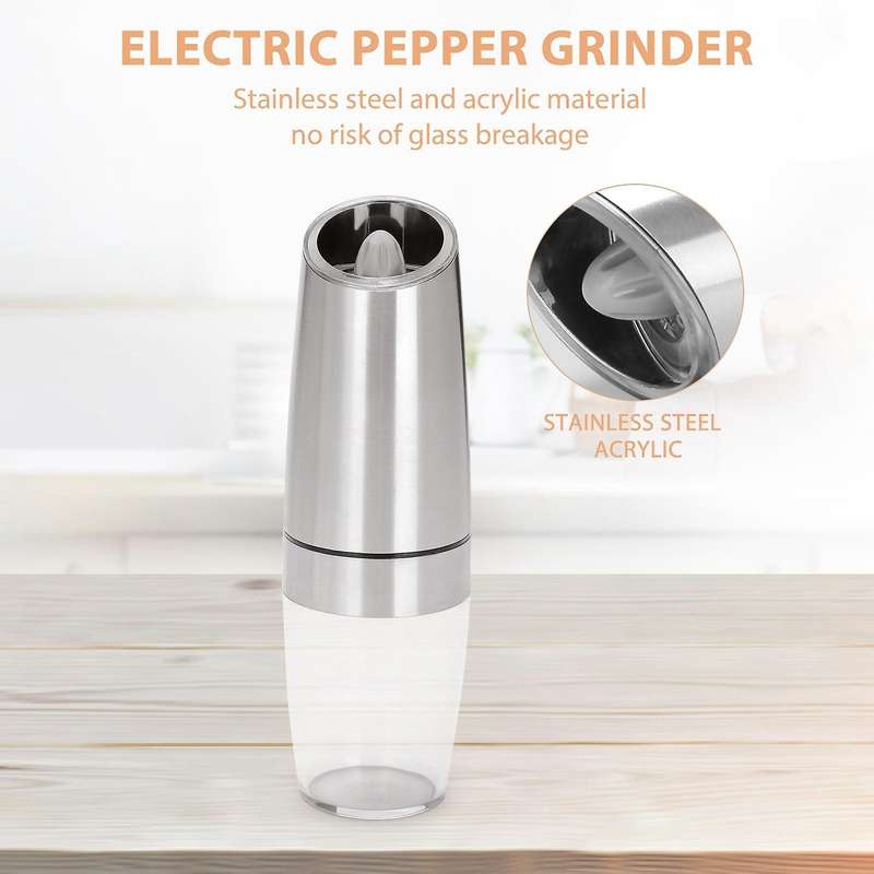 Electric Automatic Pepper and Salt Grinder Led Light Peper Spice Grain Mills Porcelain Grinding Cor